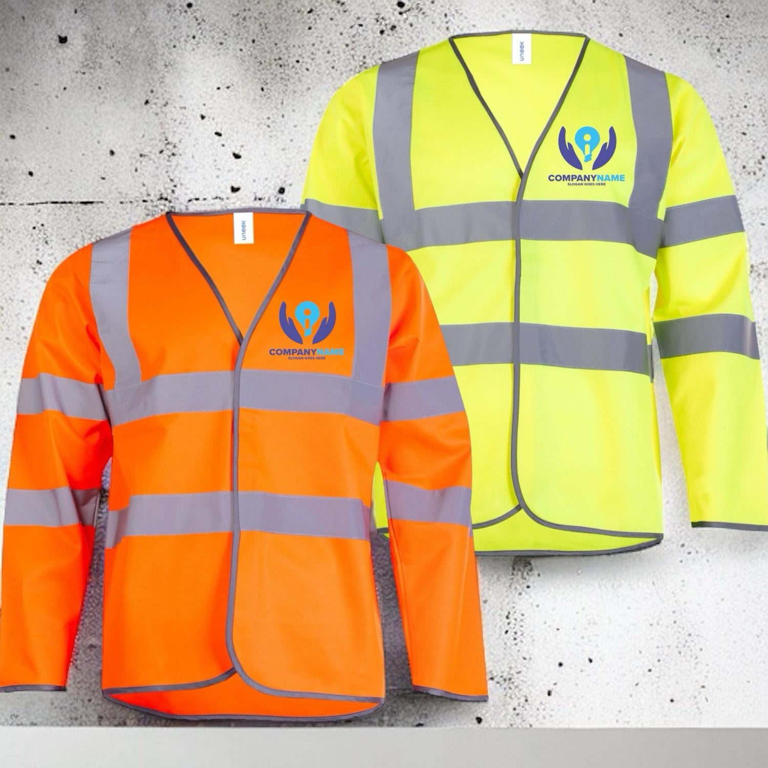 Personalised Long Sleeve Hi Vis Safety Waistcoat - Custom High Visibility Workwear Vest