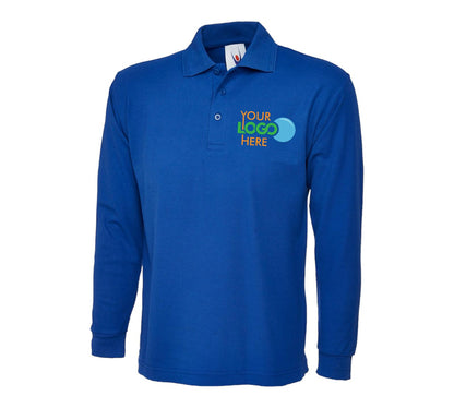 Personalised Custom Printed Long sleeve Polo shirt