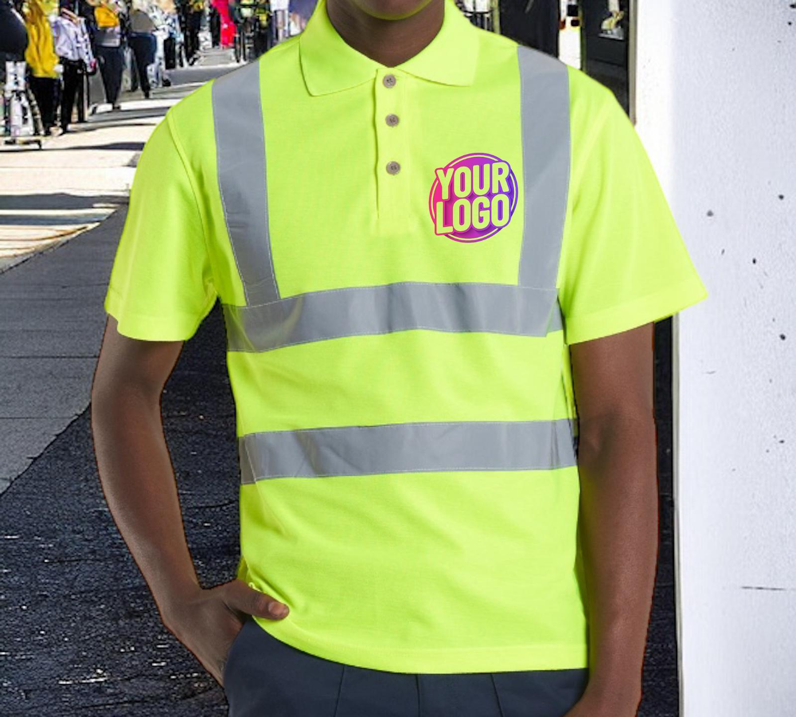 Hi-Viz Polo Shirt PERSONALISED CUSTOM PRINTED