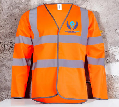 Personalised Long Sleeve Hi Vis Safety Waistcoat - Custom High Visibility Workwear Vest