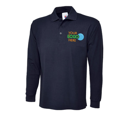 Personalised Custom Printed Long sleeve Polo shirt