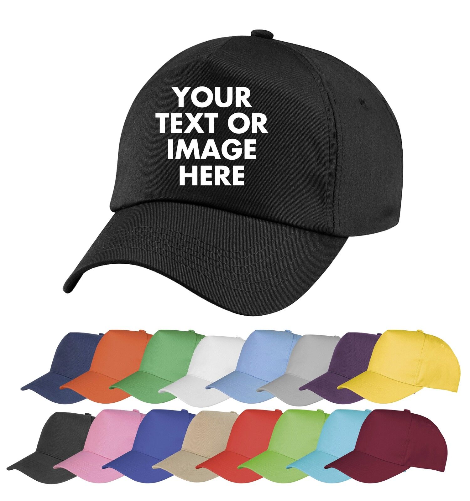 Personalised Baseball Cap Custom Printed Hat Unisex Mens Ladies