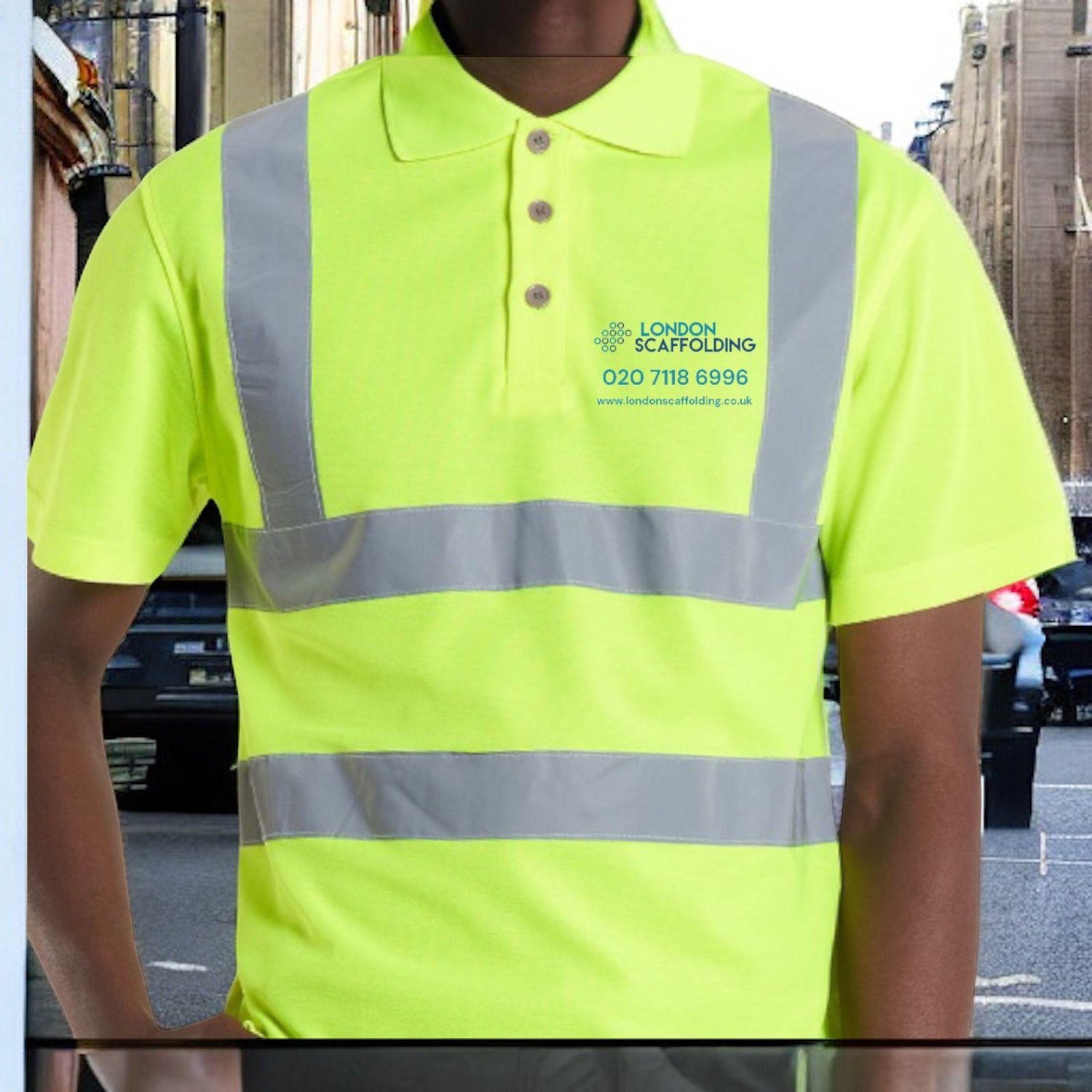 Hi-Viz Polo Shirt PERSONALISED CUSTOM PRINTED