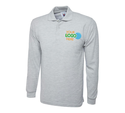 Personalised Custom Printed Long sleeve Polo shirt