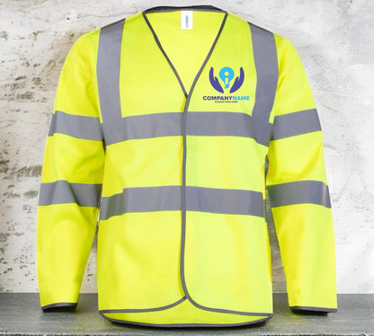 Personalised Long Sleeve Hi Vis Safety Waistcoat - Custom High Visibility Workwear Vest