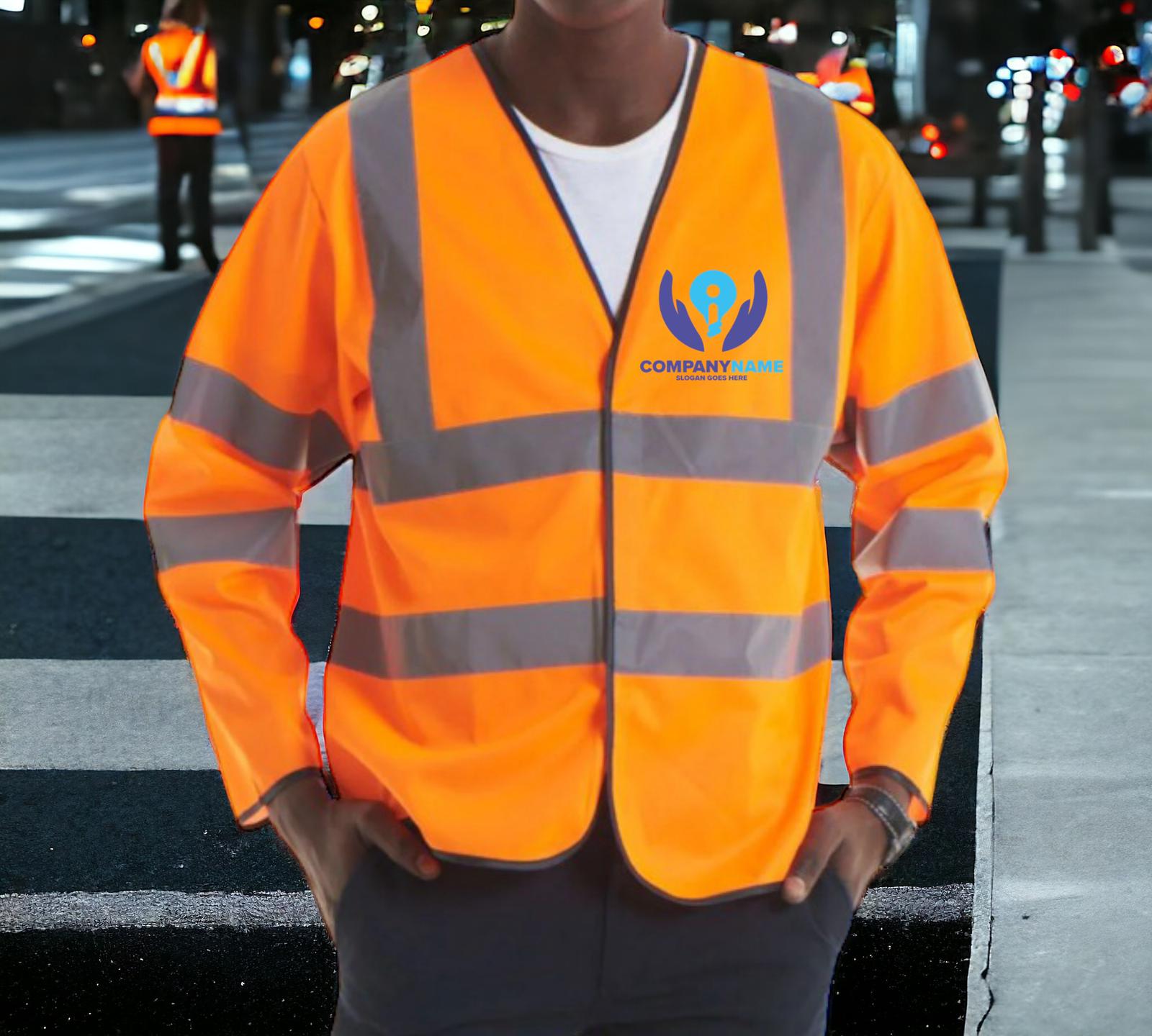 Personalised Long Sleeve Hi Vis Safety Waistcoat - Custom High Visibility Workwear Vest