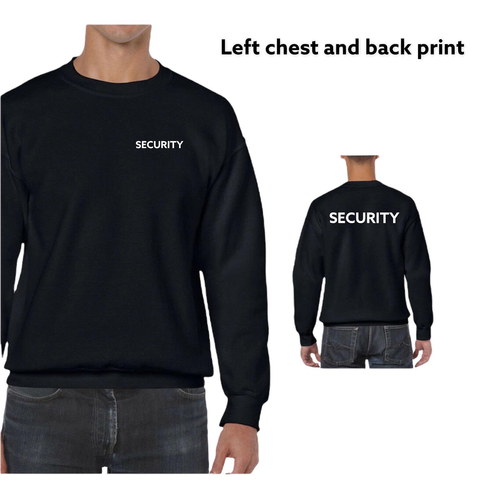 Personalised Security Jumper | Bodyguard Doorman | Printed Front &amp; Back