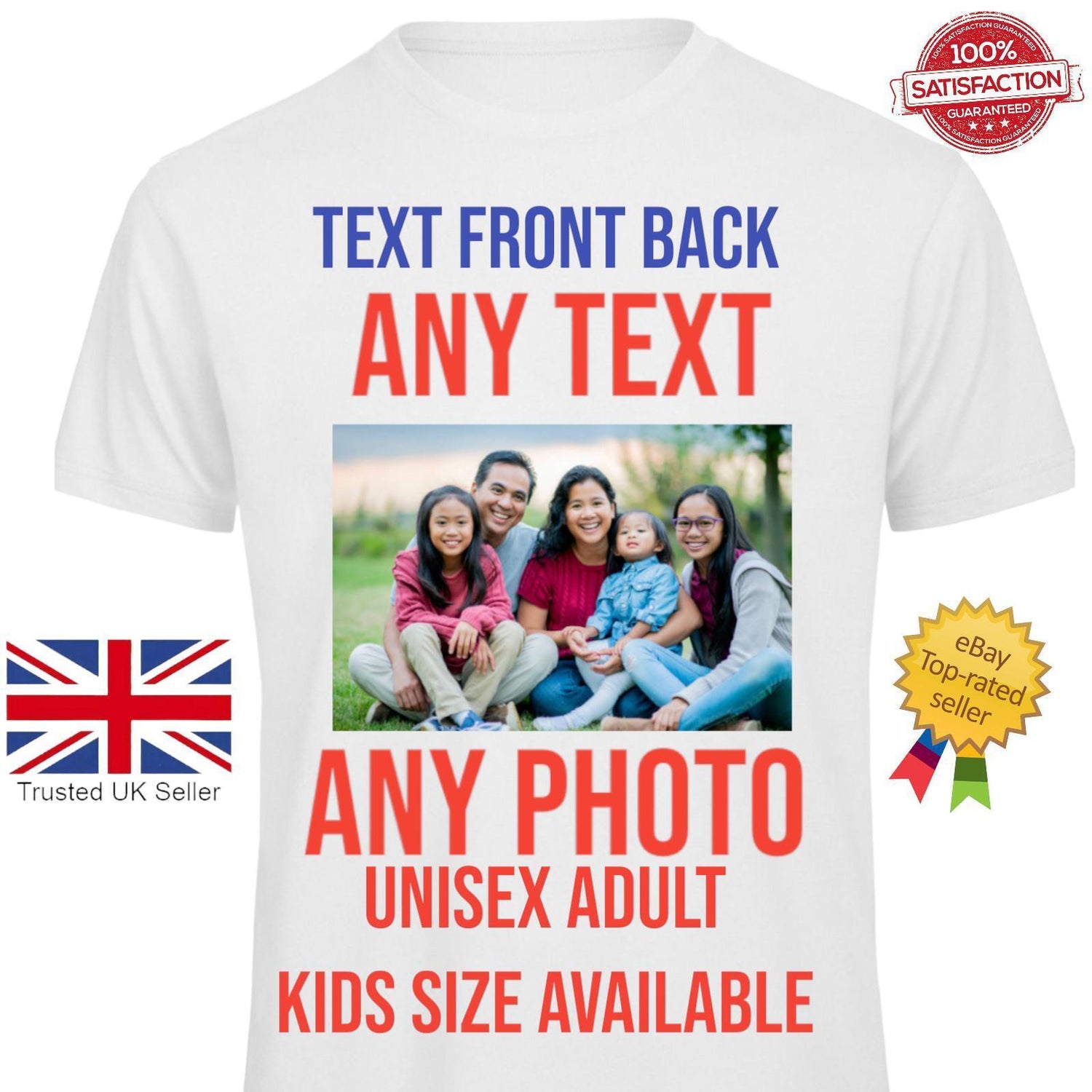 Personalised T Shirt Custom Your Photo Printed