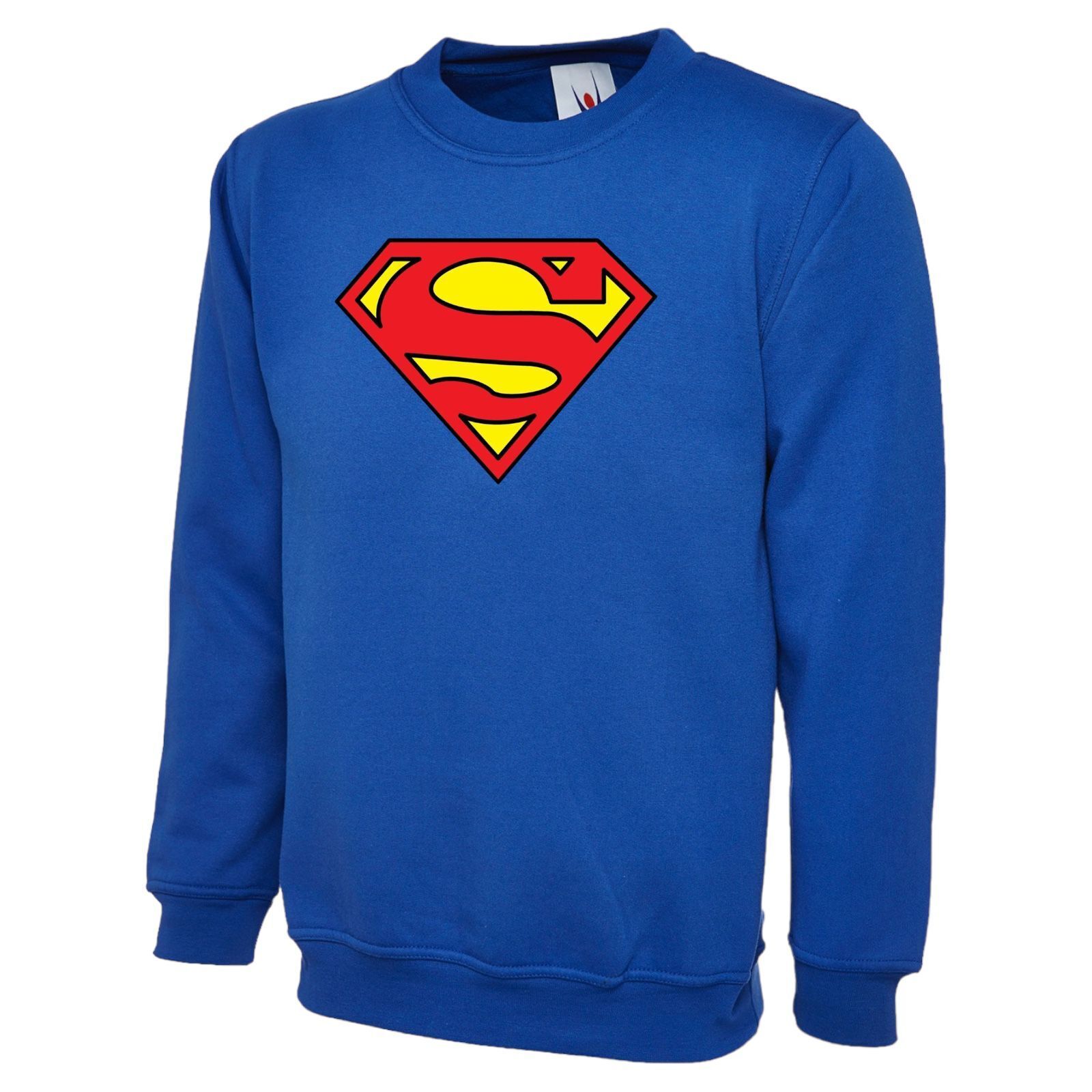 Superman Sweatshirt Logo Classic Superman LOGO Printed ,dc comics Superhero Blue Unisex Sweatshirts